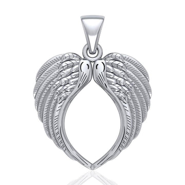 Feel the Tranquil Angel Wings ~ Sterling Silver Jewelry Large Pendant TPD5014 - Jewelry